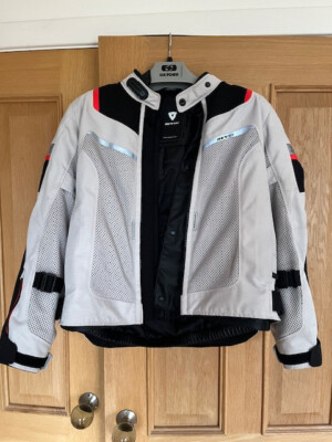 Rev'it Ladies Tornado Motorbike Textile Jacket Silver Black Size