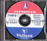 1963 Plymouth Werkstatt Handbuch Cd 63 Belvedere Fury Valiant