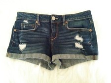 Aeropostale Shorty Shorts Denim Distressed Shorts Sz 4