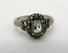 Beautiful Vintage 925 Sterling Silver Quartz Gemstone Solitaire Ring Size 6