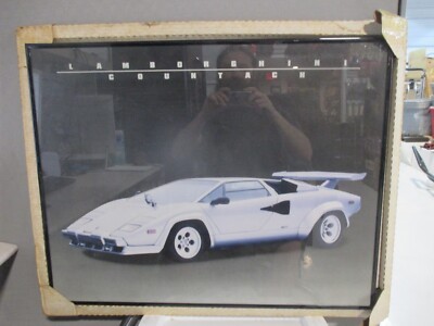 Vintage 22x28 Lamborghini Countach Art Print Poster 1986 Bayside