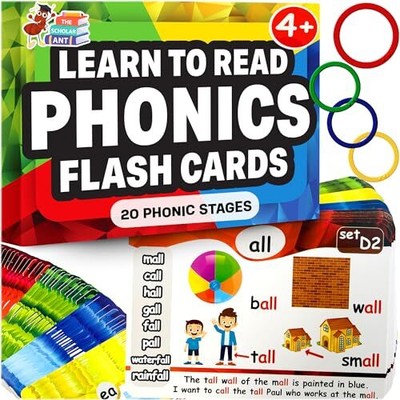 THE SCHOLAR ANT PHONICS FLASH CARDS - LEARN TO READ IN 20 PHONIC STAGES