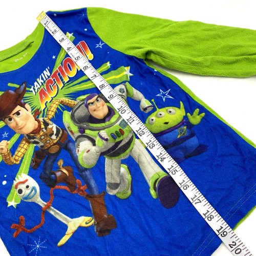 Disney Toy Story 4 Boys Size 8 Long Sleeve Pajama Top Snug Fit Blue/Green - Picture 8 of 9