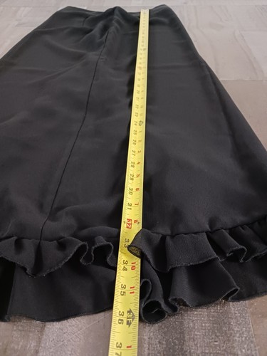 Vintage Js Collections Skirt Black Size 4 Pencil Ruffled High Low Skirt - Picture 9 of 11