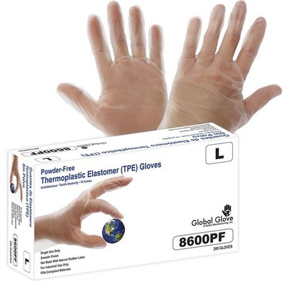 Global Glove 8600PF Thermoplastic Elastomer (TPE) size X-Large (Pack of 200)