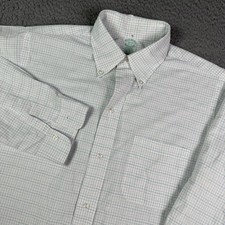 VINTAGE Brooks Brothers Makers Shirt Mens 16 - 2 White Windowpane Plaid USA