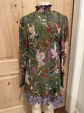 Farm Rio Green Wild Jungle Printed Midi Dress Sz Small
