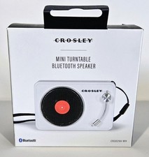 CROSLEY MINI TURNTABLE BLUETOOTH SPEAKER WHITE USB CHARGING NEW