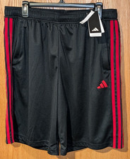 NWT Men's Big & Tall Adidas Essential Training Shorts sz XLT Black/Red  -4610