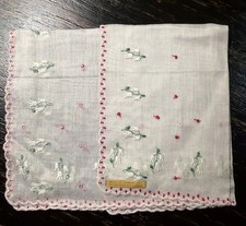 Vintage Embroidered Handkerchief Made In French Zone Austria All Cotton