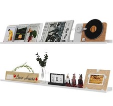 Picture Ledge Shelf, White Floating Shelves Set of 2, 60  