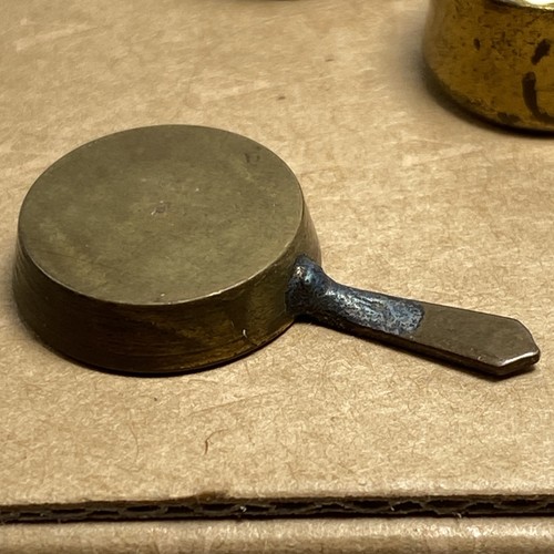 Pentole da cucina in rame miniatura padelle casa delle bambole cucina 3 pezzi - Foto 3 di 18