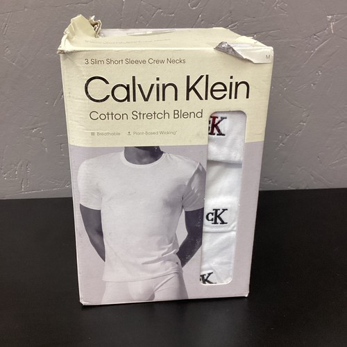 Calvin Klein Herren Slim Kurzarm Rundhals Baumwolle Stretch Mischung Größe Medium - Bild 2 von 4