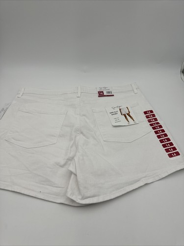 Jessica Simpson Side Slit Short White High Rise Relaxed Fit 5" Inseam Women's 14 - Picture 3 of 6