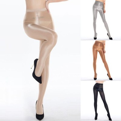FeinStrumpfhose Hochglanz Mit Weiß High Fine Gloss White 7D Shine Weich Freizeit