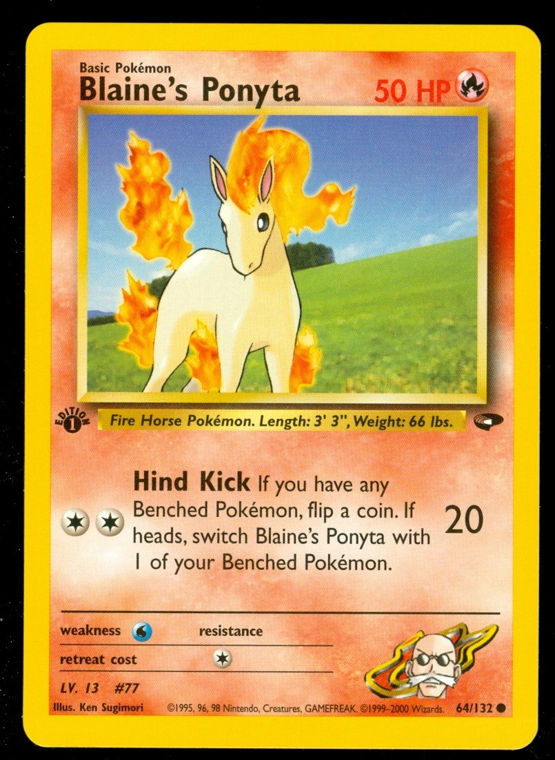Pokemon BLAINE'S PONYTA 64/132 - 1st Edition Gym Challenge - NEAR MINT/MINT