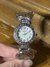 Geneva Silver Tone Women’s Cuff Watch
