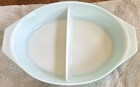 Pyrex Turquoise Snowflake Divided Casserole with Lid 1.5 Quart — photo 3
