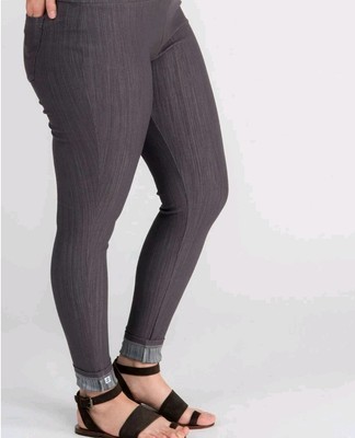 Agnes & Dora Women s Knit Jeggings Cuffed Hem Wide Waistband Pockets XXL & XXXL