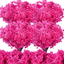 100 Pack Silk Bougainvillea Flowers - Rose Red Long Stem Decor for Events