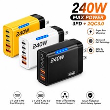 240W Fast Charging USB Type C US Wall Charger For Samsung iPhone Android Phone