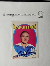 1971-72 O-Pee-Chee Bob Baun #196 Autographed Toronto Maple Leafs