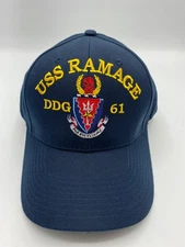 The Corps USS Ramage DDG 61 Logo Blue Baseball Hat Cap One Size