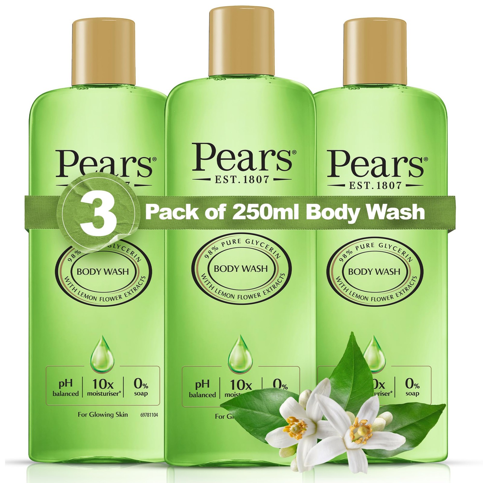 Pears Pure & Gentle Body Wash with Lemon Flower Extract - Nourishing Gel Clea...