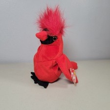 Ty Beanie Baby   Mac the Cardinal Bird   7" Plush   NWT   Retired - 1999