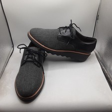 Clarks Sharon Rae Loafers Women's 8W Black Tweed A240