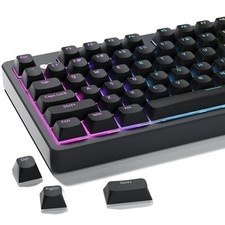 XVX Black Shine Through Keycaps, Semi Translucent, Double Shot PBT Set, MX
