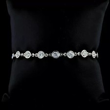 14k White Gold Plated 7Ct Lab-Created Diamond Round Cut Bezel Tennis Bracelet