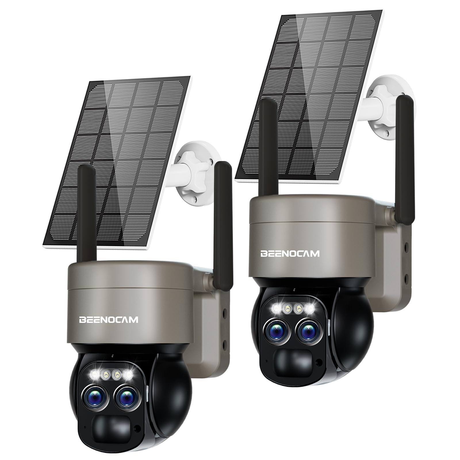 4K Dual-Lens Solar-Powered Wireless Outdoor Security Camera with 360° PTZ Battery Operation