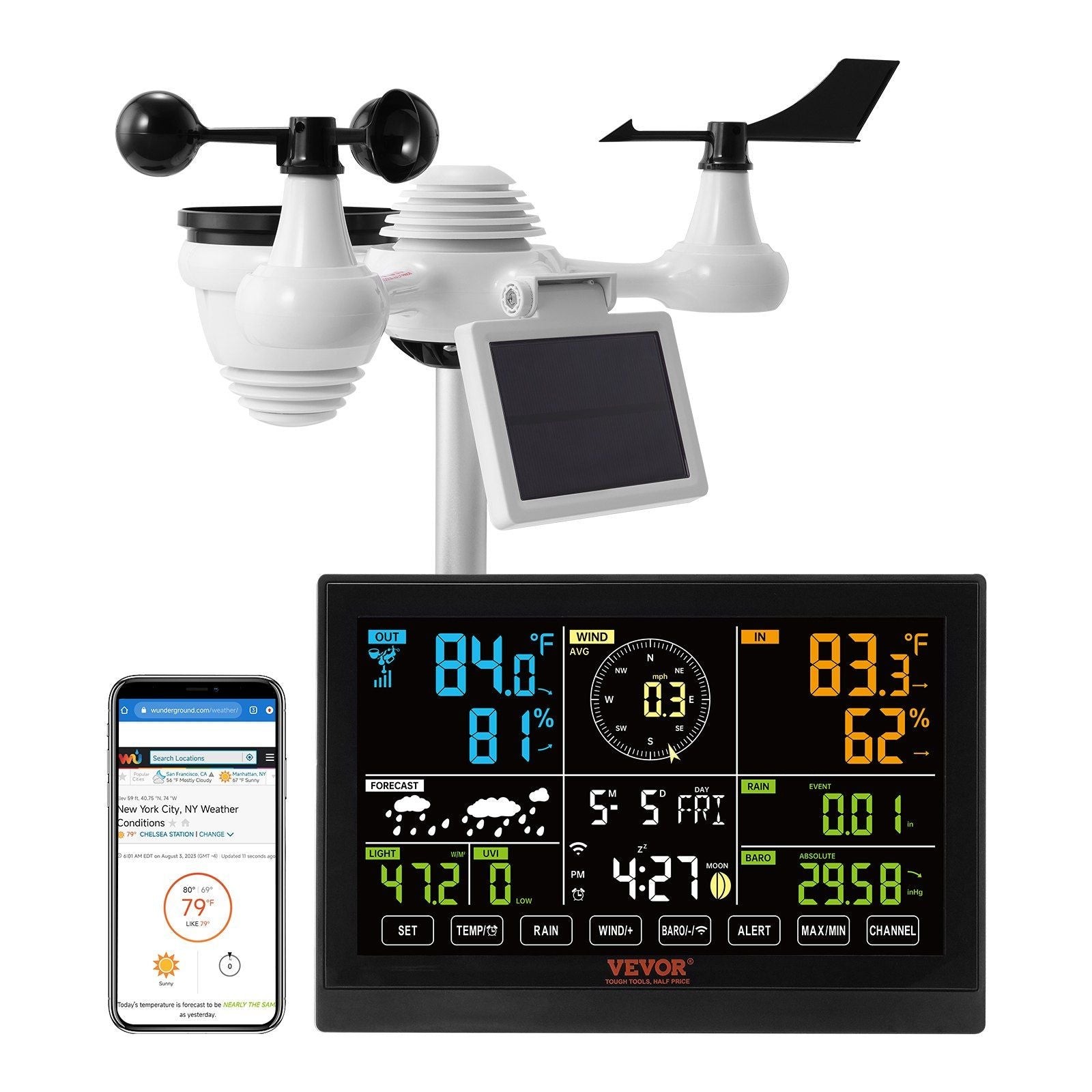, 7.5 In Color Display, Home Weather Station Indoor