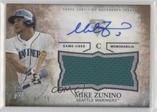 2015 Topps Triple Threads Unity Jumbo Relics Sepia 48/75 Mike Zunino Auto ht1