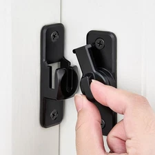 2 Packs Black Enhanced Security Flip Latch Lock - Heavy-Duty 90/180 Degree Sl...