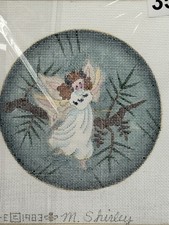 Needlepoint Canvas By M Shirley 1983 Angel 4.25  