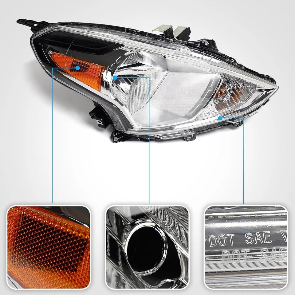Conjunto de faros halógenos aptos para Nissan Versa 2015-2019 diestro Foto 3 de 4