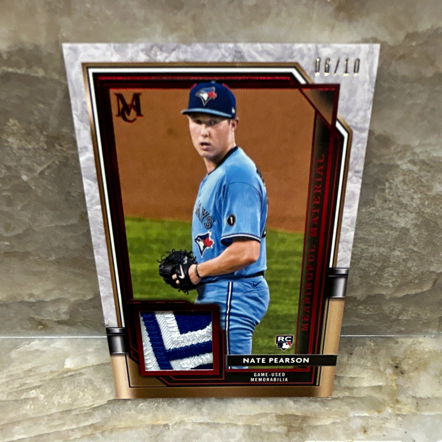 Topps 2021 Museum Meaningful Material Nate Pearson #MMR-NP Ruby /10