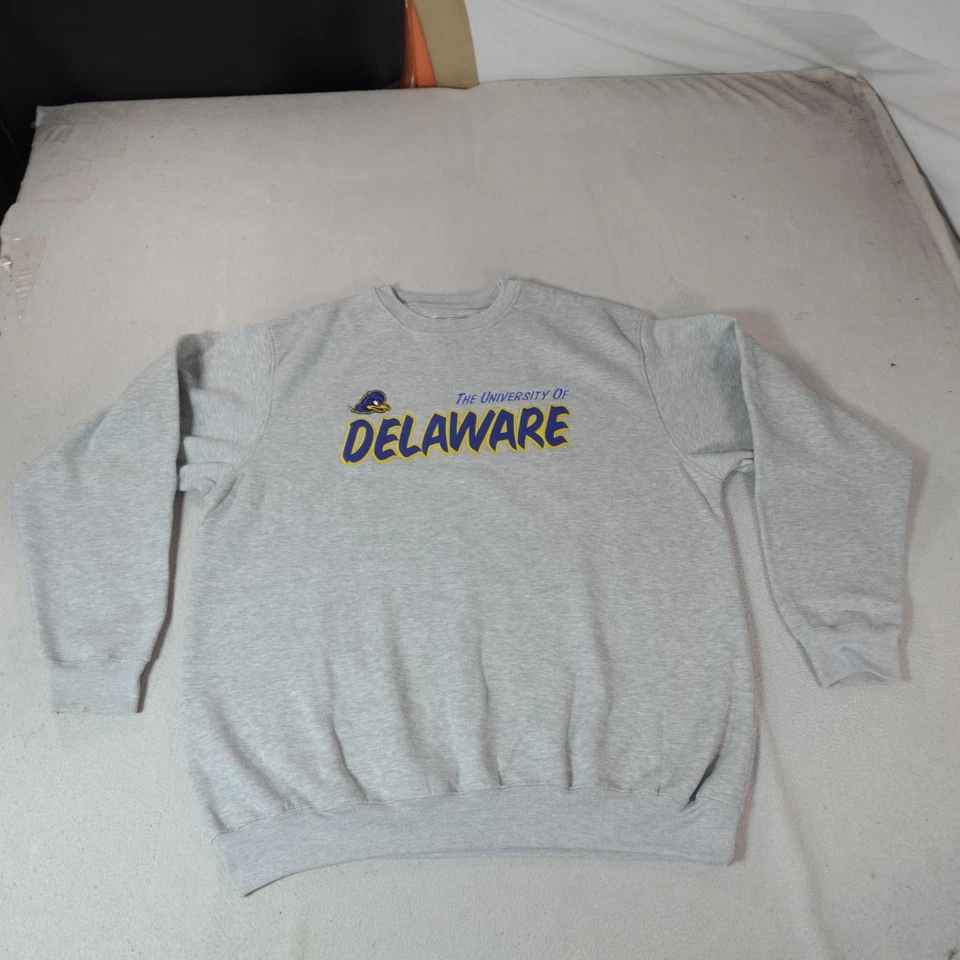 Sudadera University of Delaware Azul Gallinas Para Hombre 2XL Gris NCAA Fútbol Cuello Redondo Foto 2 de 4