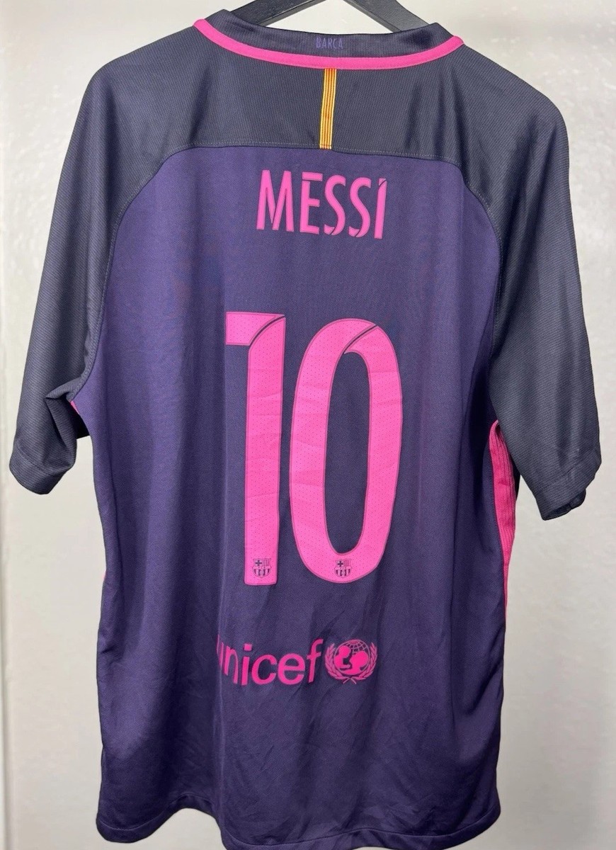 NIKE 2016-17 #10 MESSI BARCELONA AWAY JERSEY MENS XL DEEP PURPLE