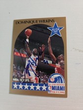 1990 NBA Hoops  Dominique Wilkins Autographed  Card