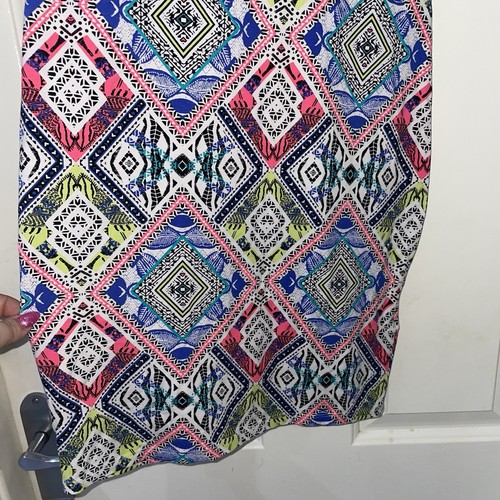 New Look Black Colourful Aztec Pattern Mini Stretch Bodycon Summer Dress Size 10 - Picture 3 of 7