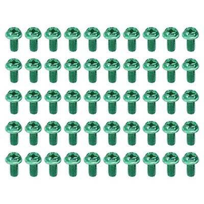 PATIKIL 8-32 x 5/16 Inch Thread Ground Screws, 50 Pack Green Electrical Groun...
