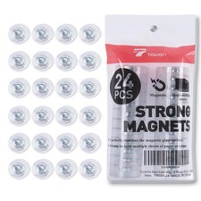 Strong Transparent Rare Earth Magnets for Glass & Dry Erase Boards - 24 Pcs