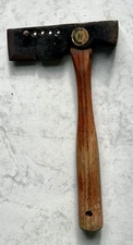 Vintage PLUMB Roofing Lathing Shingle Hatchet Axe Hammer w/ Pin Sticker & Handle