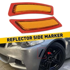 Amber Front Bumper Reflectors Case For 63147203266 BMW 5 Series F10 2011-16 2012