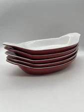 Housewares International Set Of  5 Red Au Gratin Baking Dishes 10” L  x 5.25” W