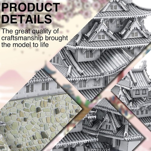 Stunning Himeji Castle Architecture 3D Metal Puzzle - Ideal for Home Decoration - Picture 4 of 9