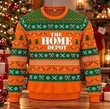 Home Depot Style Christmas, Ugly Sweater Holiday Tool Pattern Cre.wneck Pullover